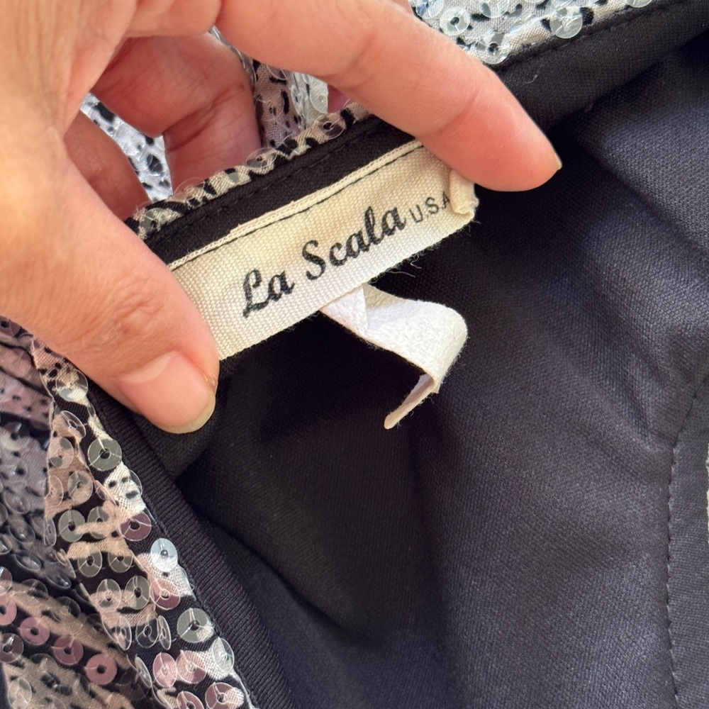 La Scala Sequin Top Hi lo Dress
